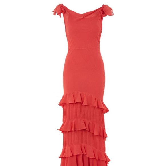 NWT TOPSHOP Ruffle Skirt Maxi Dress - Picture 6 of 8